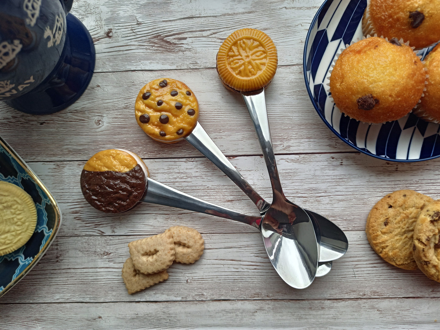 Decorated Coffee Spoons with Cookie Motifs 🍪