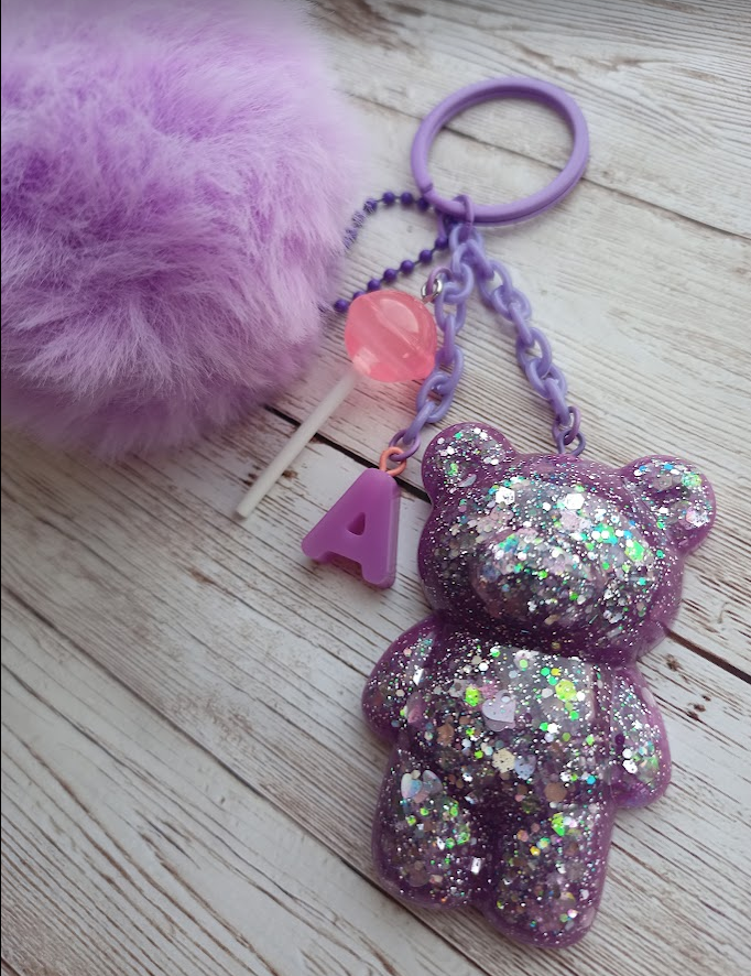 Sparkling Lilac Keychain 🐻✨