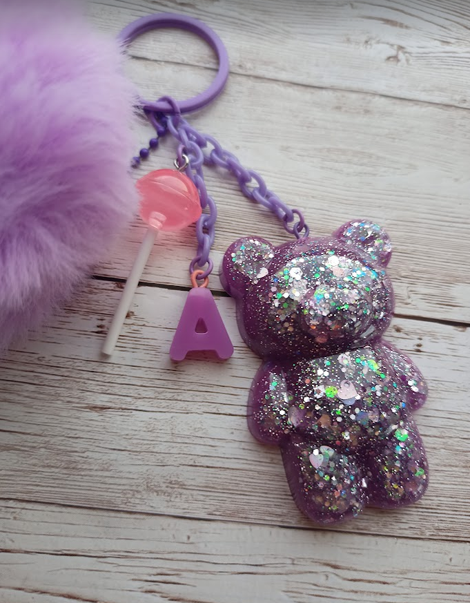 Sparkling Lilac Keychain 🐻✨